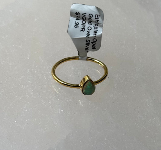 Ethiopian Oval Gold Sterling Silver Ring Size 9 – unique Ethiopian oval stone with gold accents set in sterling silver for elegant jewelry.
