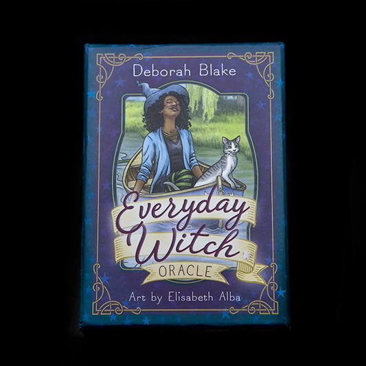 Everyday Witch Oracle by Deborah Blake & Elisabeth Alba – A 40-card deck and 112-page guidebook featuring whimsical illustrations and practical wisdom for daily guidance and personal growth.
