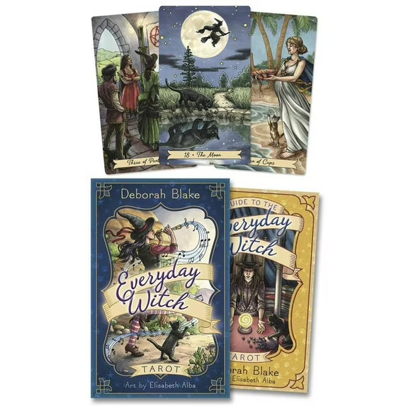 Everyday Witch Tarot by Deborah Blake and Elisabeth Alba – a whimsical tarot deck with magical, witchy charm.
