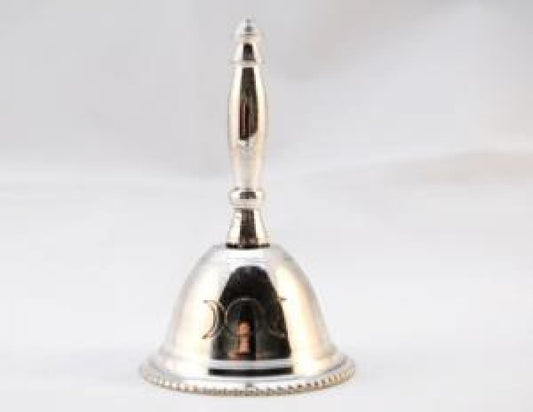 Triple Moon Silver Plated Altar Bell - 3"H