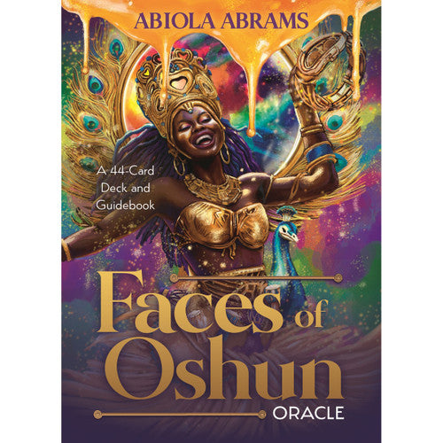 Faces of Oshun Oracle by Abiola Abrams – celebrates Oshun’s divine feminine energy through vibrant Afrocentric artwork and guidance.
