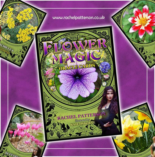 Flower Magic Oracle by Rachel Patterson – 48-card oracle deck with vibrant floral imagery and messages of spiritual guidance and botanical power.
