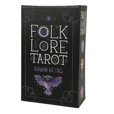 Folklore Tarot by Rowan Ortins – a pip-style myth-inspired deck with vivid floral art and global folklore archetypes.
