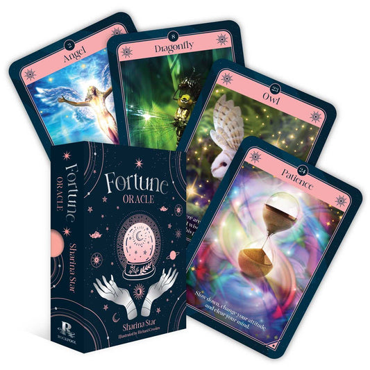 Fortune Oracle by Sharina Star – a 36-card deck offering insight and guidance through symbols of luck and destiny.
