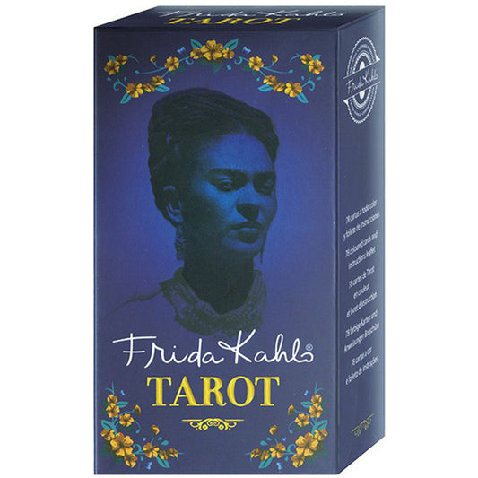 Frida Kahlo Tarot Deck by Lo Scarabeo – 78-card deck featuring unique portraits of Frida Kahlo and beautiful imagery, representing strength and avant-garde charisma, accompanied by a multilingual instruction booklet.
