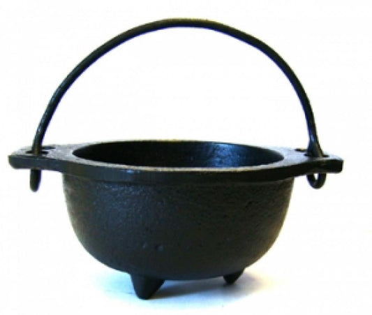 Cast Iron Cauldron with handle (5" Diameter Handle to Handle, 3" Inside Diameter)