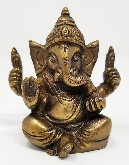 Lord Ganesh Brass 3" Statue
