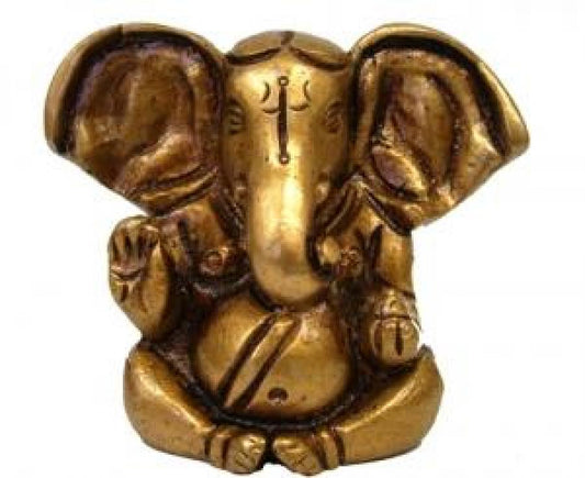 Ganesh Big Ear Brass 2" Statue