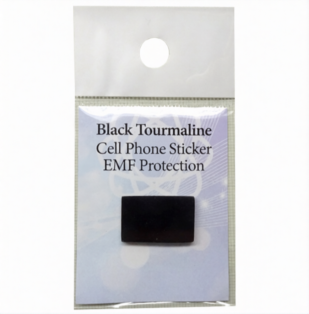 Black Tourmaline Cell Phone Sticker EMF Protection - Single Rectangle