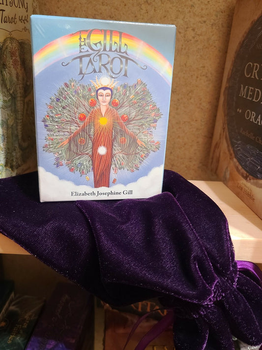 Gill Tarot Deck by Elizabeth Josephine Gill – 78-card deck featuring vivid kabbalistic symbolism and keywords, based on the Thoth tarot system.
