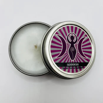 Goddess Good Karma Candle celebrating feminine energy, empowerment, and positive vibes for spiritual connection.
