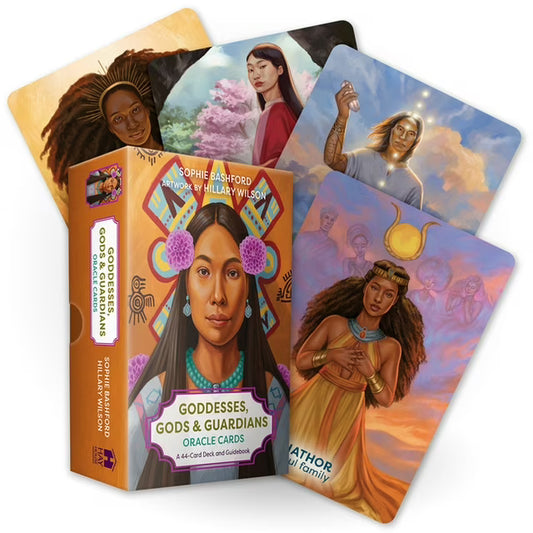 Goddesses, Gods and Guardians Oracle Cards by Sophie Bashford – a diverse deck honoring deities and protective forces from world mythologies.
