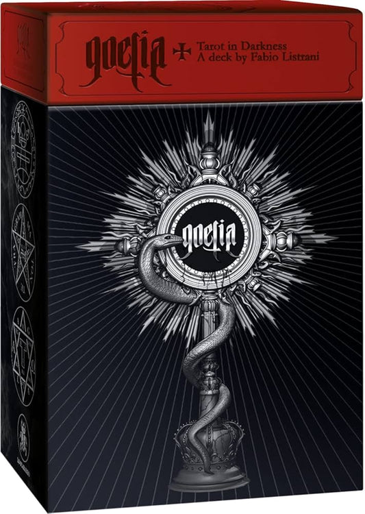 Goetia: Tarot in Darkness by Fabio Listrani – a 78-card occult tarot deck drawing from demonology and the Ars Goetia with haunting visuals.
