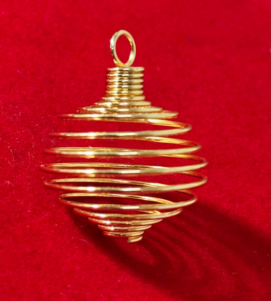 Gold Empty Wire Cage – elegant gold-plated empty wire cage pendant, perfect for showcasing crystals or stones.
