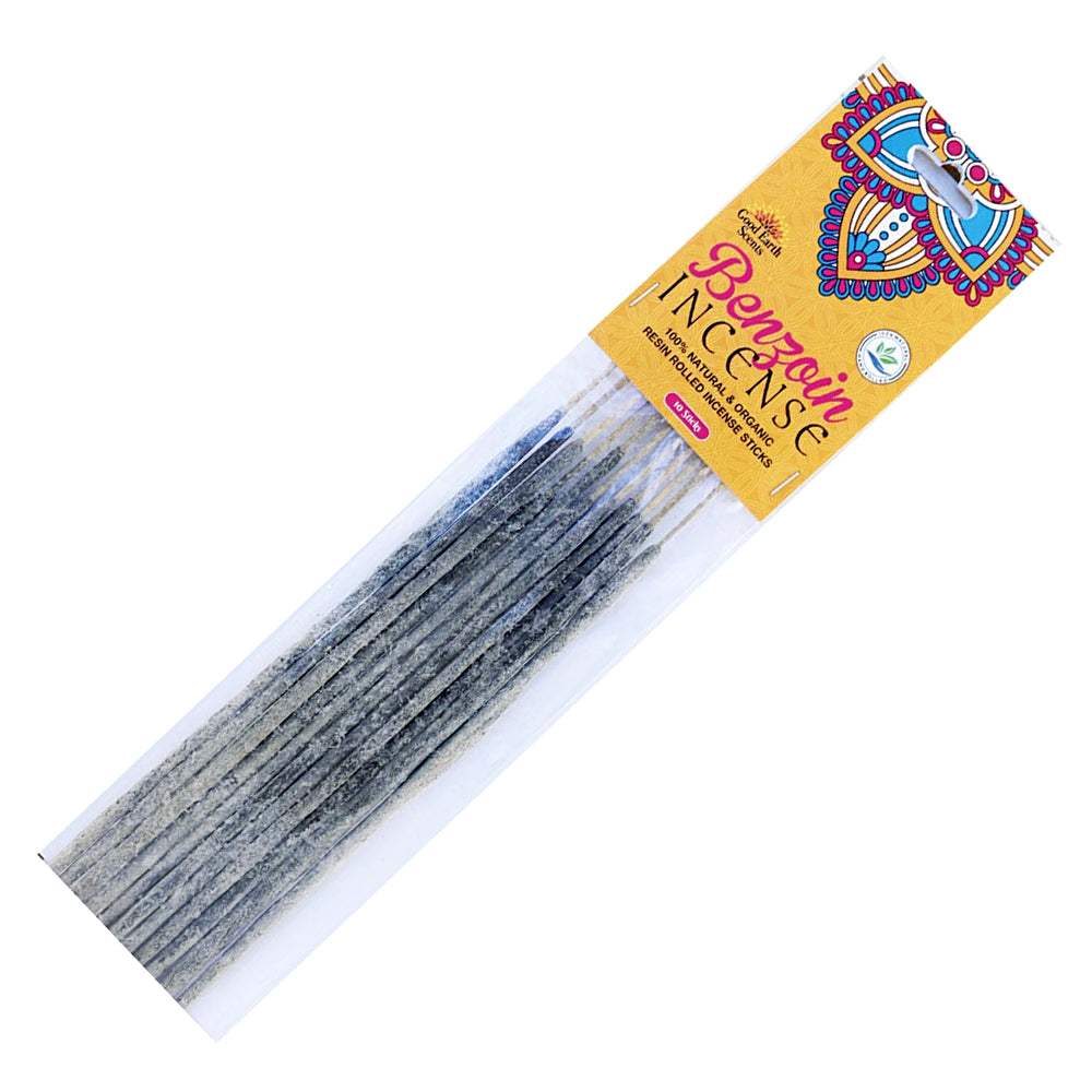 Good Earth Scents Benzoin Organic Resin Rolled Incense Sticks (10) at Namaste Bookshop near Union Square, NYC
