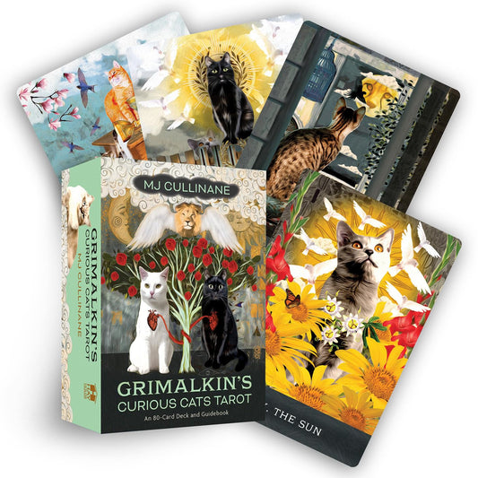 Grimalkin's Curious Cats Tarot by MJ Cullinane – whimsical feline tarot deck full of magic, charm, and guidance.
