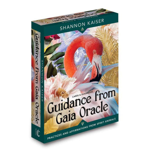 Guidance from Gaia Oracle by Shannon Kaiser – a 52-card deck and 176-page guidebook featuring spirit animal messages and affirmations, categorized by the five elements: earth, water, fire, air, and spirit.
