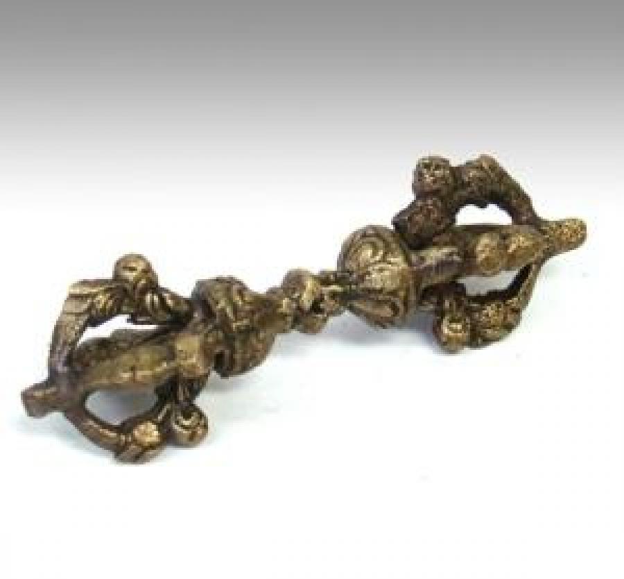 Tibetan Brass Dorje 3.25" Long