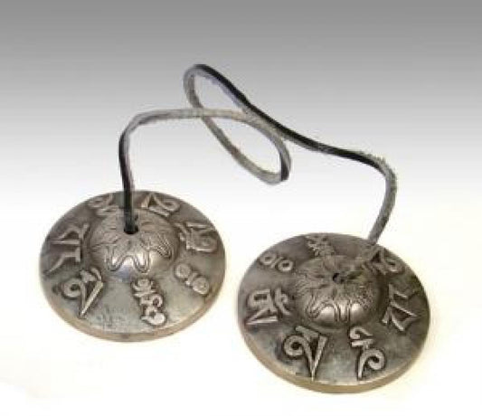 Om Mani Pame Hum Tibetan Cymbals Tingsha Bell 3"D