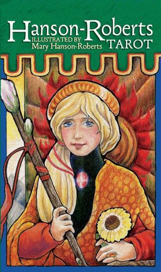 Hanson-Roberts Tarot Deck by Mary Hanson-Roberts – 78-card deck with whimsical, fairy-tale inspired illustrations in a compact size.

