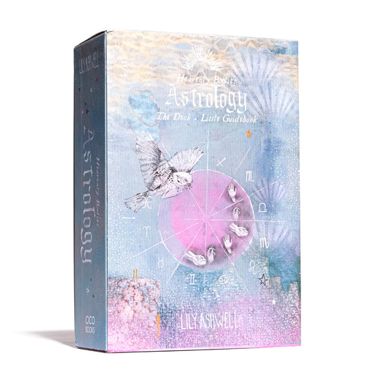 Heavenly Bodies Astrology by Lily Ashwell – A 51-card deck and 144-page guidebook offering a modern, intuitive approach to astrology, featuring hand-illustrated cards and a keepsake box.
