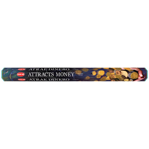 HEM Attracts Money Incense Sticks – fragrant blend believed to draw wealth and financial prosperity.

