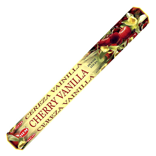HEM Cherry Vanilla Incense Sticks – sweet blend of cherry and vanilla creating a warm, comforting aroma.
