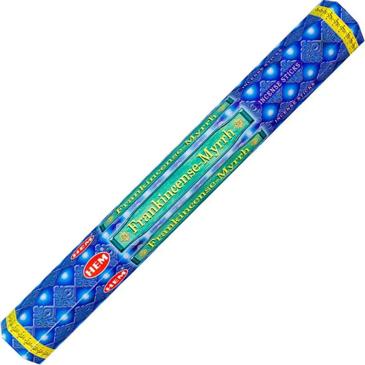 HEM Frankincense-Myrrh Incense Sticks – classic blend of frankincense and myrrh for purification and spiritual rituals.
