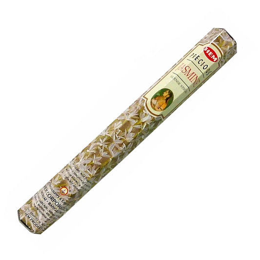 HEM Jasmine Incense Sticks – delicate jasmine fragrance that promotes relaxation and a joyful atmosphere.
