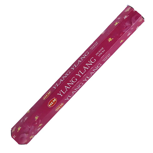 HEM Ylang Ylang Incense Sticks – sweet, floral ylang ylang scent known for its calming and uplifting effects.
