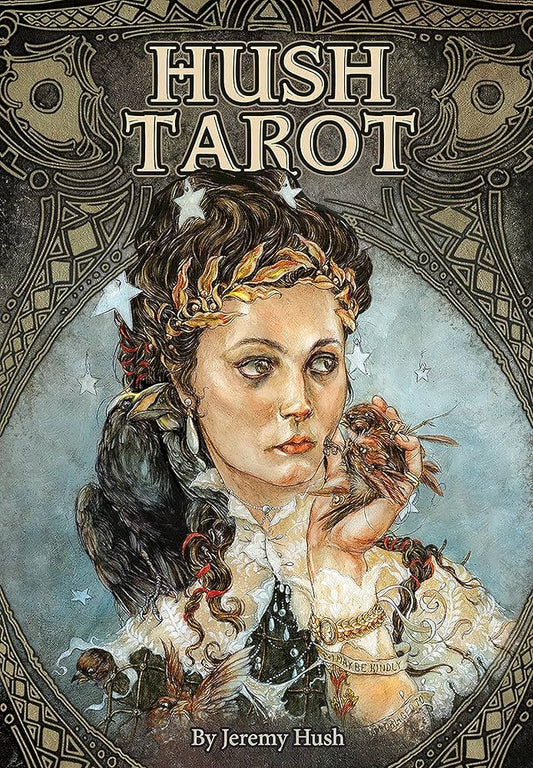 Hush Tarot by Jeremy Hush – dark, mysterious tarot deck blending gothic art with natural symbolism and hidden meaning.
