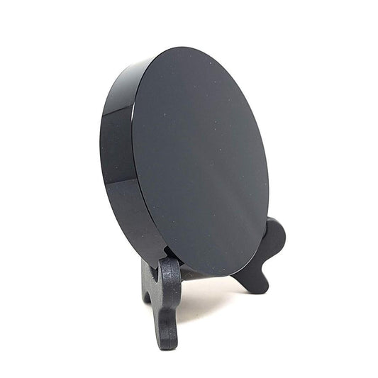 Obsidian Scyring Mirror 8cm with Stand
