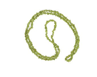 Peridot Chips Stone Strand Mala Necklace 36"