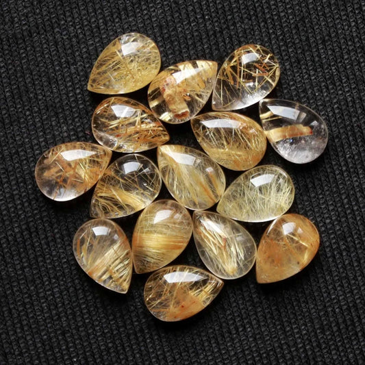 Copper & Gold Rutilated Quartz Cabochon