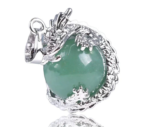 Sphere Dragon Wrapped Plated Pendant