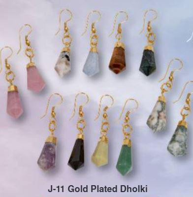 Dholki Point Gold Plated Earrings