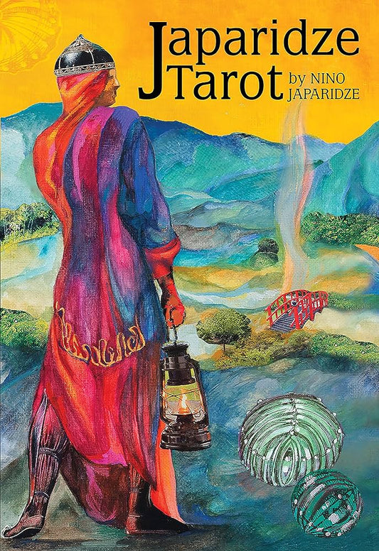 Japaridze Tarot by Nino Japaridze – 78-card deck featuring surreal, collage-style artwork exploring esoteric symbolism and elemental associations, accompanied by a 178-page guidebook.
