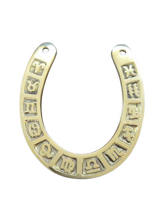 Zodiac Brass Horse Shoe 4"x3.25"