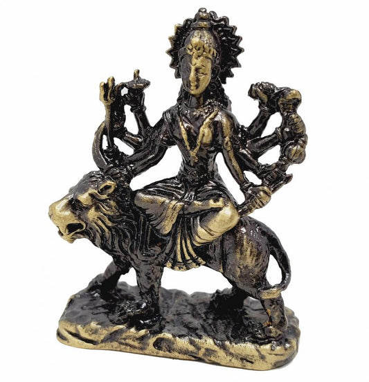 Maa Durga Mini Brass Statue 1.75" H
