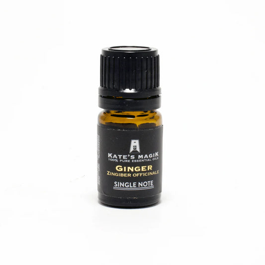 Kate's Magik Ginger Single Note Pure Essential Oil – warm spicy aroma for vitality, courage, and natural energy support.
