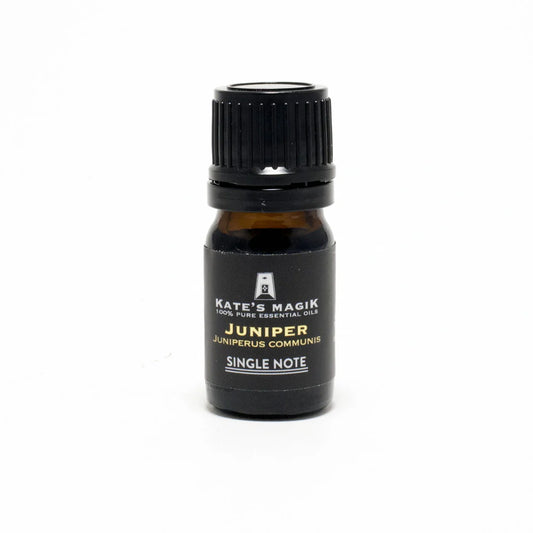 Kate's Magik Juniper Single Note Pure Essential Oil – fresh, woody aroma for cleansing, protection, and natural grounding energy.
