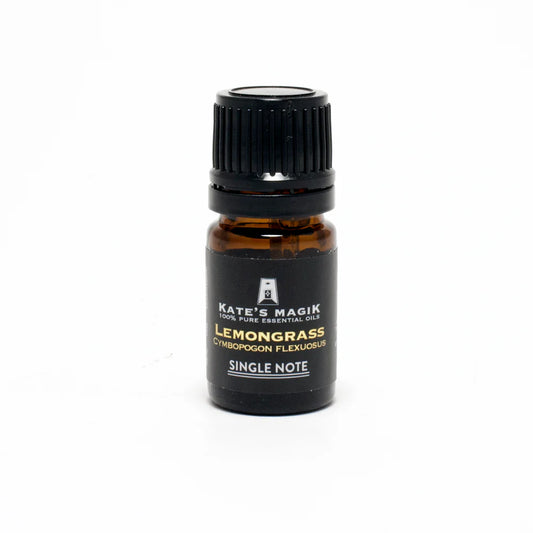 Kate's Magik Lemongrass Single Note Pure Essential Oil – fresh citrus aroma for clarity, energy, and uplifting natural wellness.

