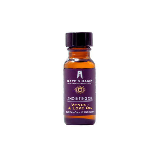Kate’s Magik Venus‑A Love Anointing Oil – a romantic blend to inspire love, attraction, and heart‑center magic.
