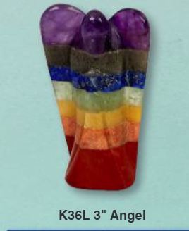 7 Chakra Stone Stacked Angel 3"