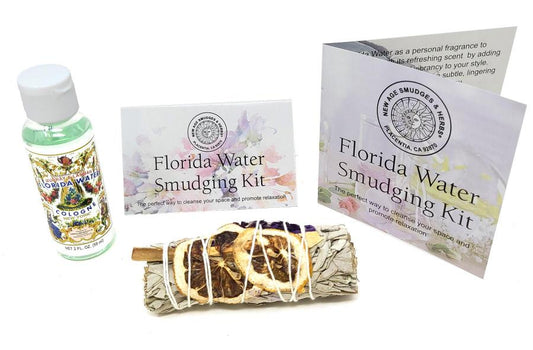 Florida Water Smudging Kit with Sage Lavender Palo Santo Lemon Bundle