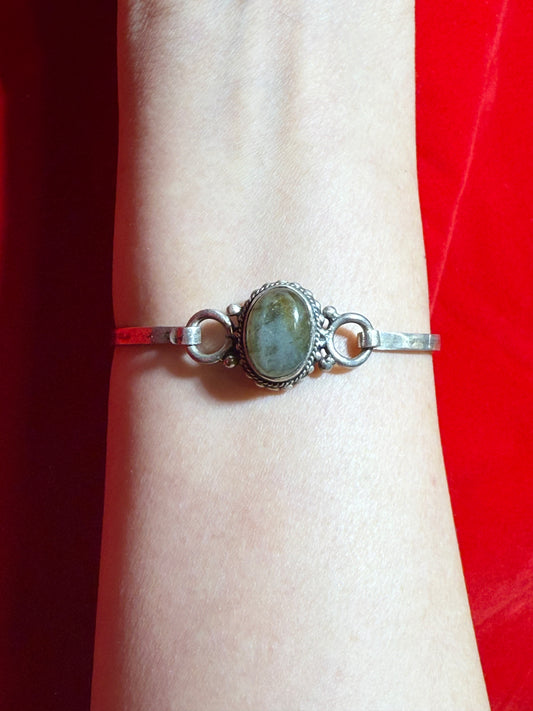 Labradorite Sterling Silver Bracelet – elegant bracelet featuring iridescent labradorite stones known for protection and transformation.
