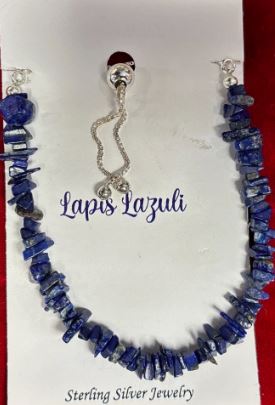 Lapis Lazuli Chips Stone .925 Sterling Silver Adjustable Bracelets