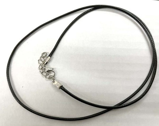 Black Cord Clasp Necklace 18"