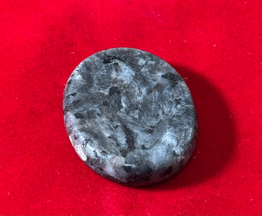 Larvikite Worry Stone – smooth polished larvikite stone designed for calming and stress relief.

