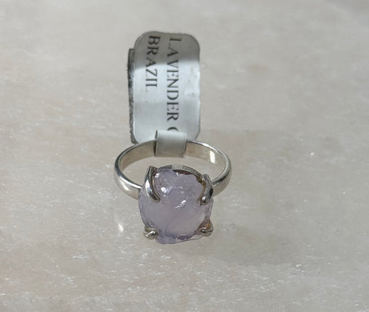 Lavender Quartz Sterling Silver Ring Size 6 – delicate lavender quartz gemstone set in sterling silver, offering soft elegance and charm.
